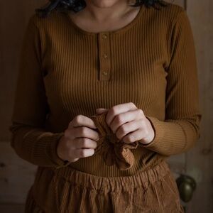 The Simple folk ribbed long sleeve top